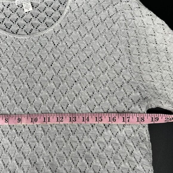 VTG A Knitch Above Gray Sweater Diamond Pattern Fringe Hem Plus Sz 2X - Picture 5 of 8